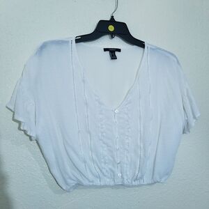 Eyelet detail crop top